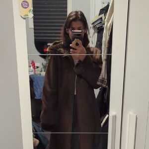 Brown Hooded Trench Coat